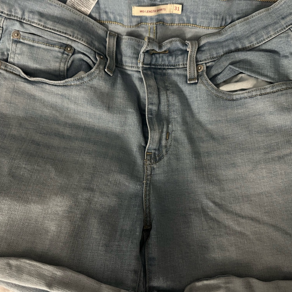 Lot of 3 Levi's Mid-Length Denim Shorts Light - Medium Blue s31 - Picture 6 of 6